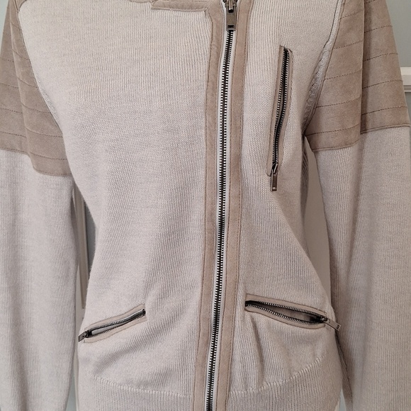 Banana Republic Suede Moto Sweater Jacket - Picture 8 of 16